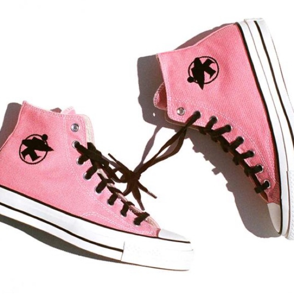 NEVER WORN STUSSY CONVERSE PINK HI TOPS MEN SIZE 9